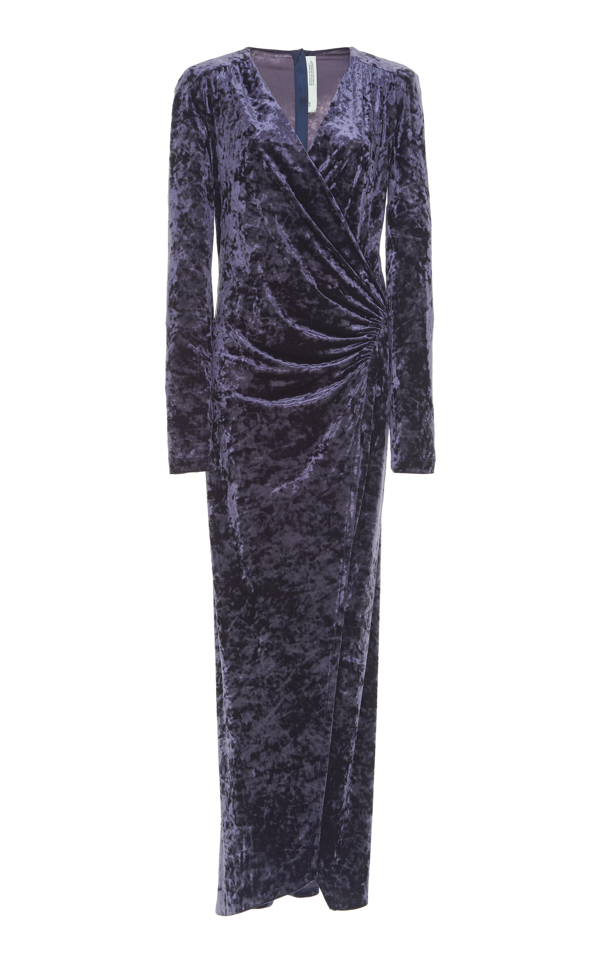 Off-white Velvet Wrap Maxi Dress In ...